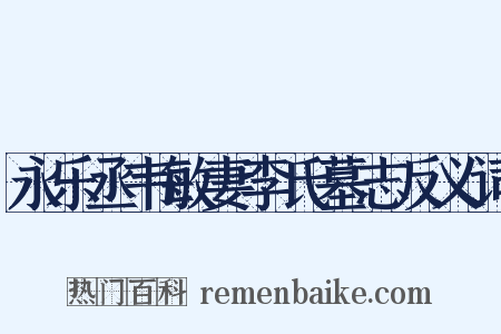 永乐丞韦敏妻李氏墓志反义词是什么意思的图片